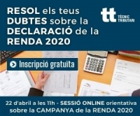 AJORNAT! Sessió On-line d'Orientació CAMPANYA RENDA 2020